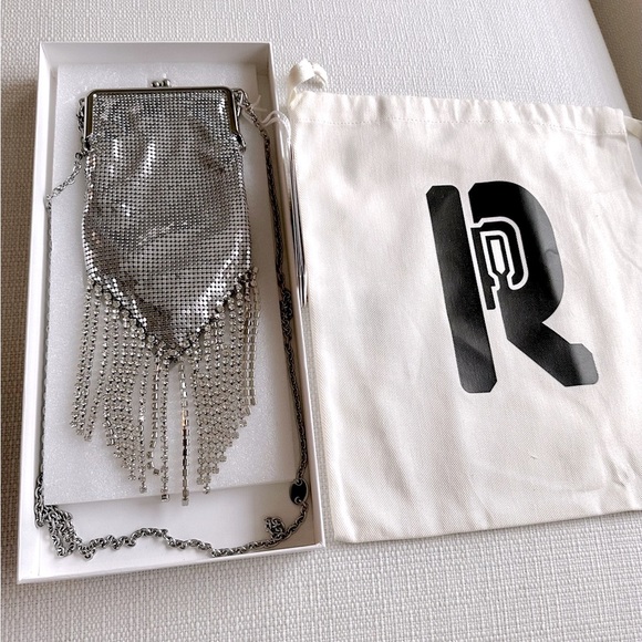 Rabanne H&M Small Metal Mesh Silver Bag With Fringe - Picture 7 of 10